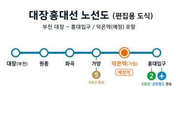 대장홍대선 노선도(편집용 도식·비공식)