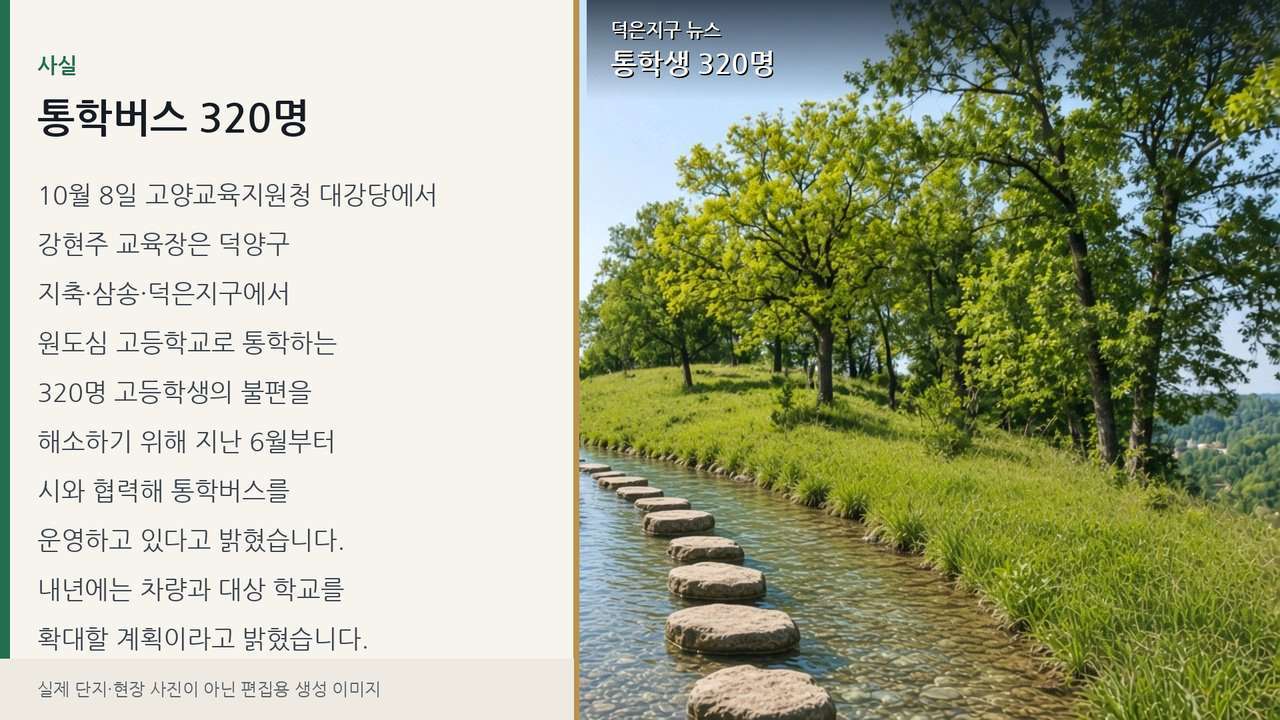 덕은지구 뉴스 슬라이드. 편집용 생성 이미지