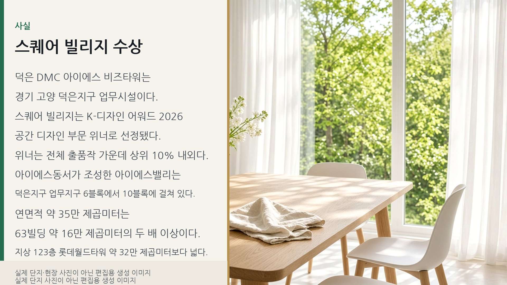 덕은지구 뉴스 슬라이드. 편집용 생성 이미지