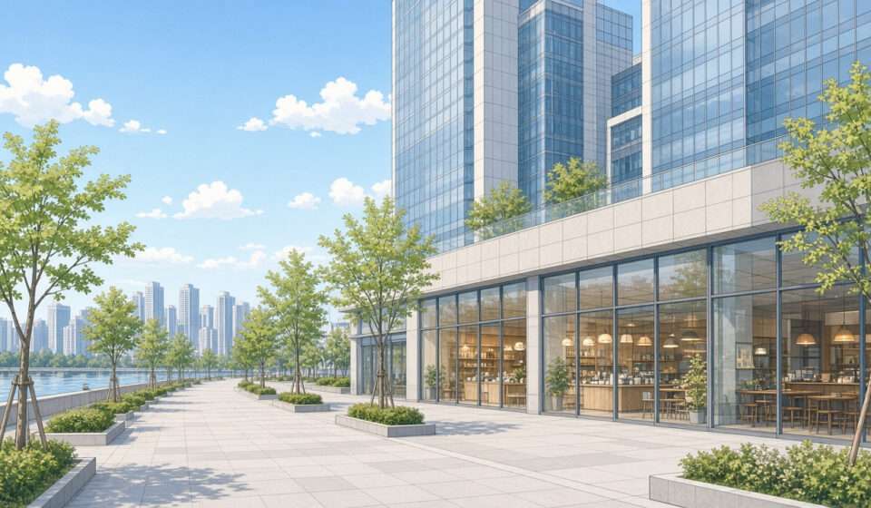 덕은지구 상가 거리
